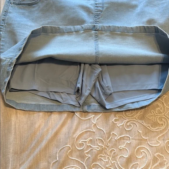 Mini Blue Denim Pencil Skort - Picture 2 of 6